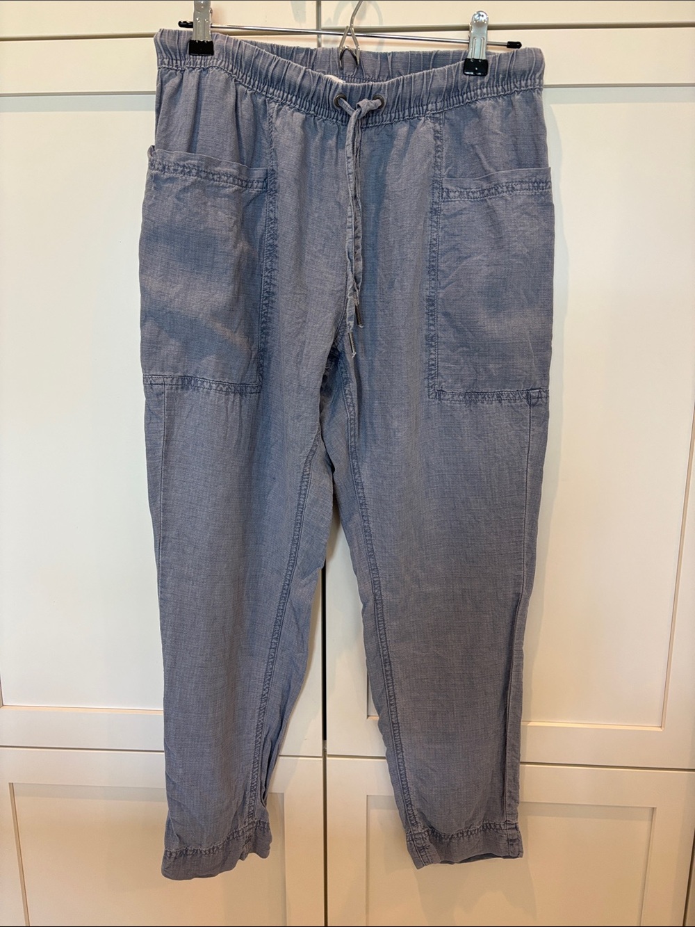 Splendid Light Blue Cropped Drawstring Utility Pants